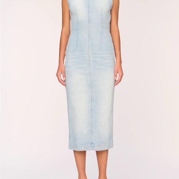 DL1961 Light Blue Denim Midi Dress - Picture 4 of 4